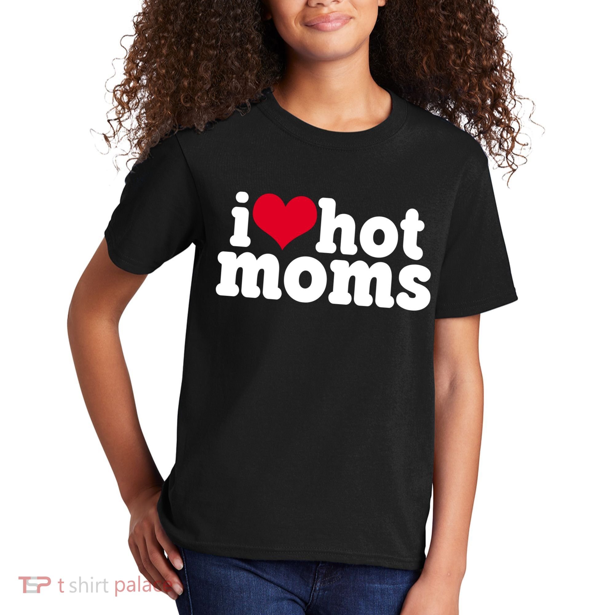 I Heart Hot Moms Funny Meme Kids T-Shirt