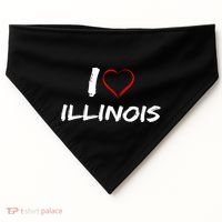 I Heart Illinois  USA-Made Doggie Bandana thumb 0
