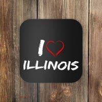 I Heart Illinois  Coaster thumb 0