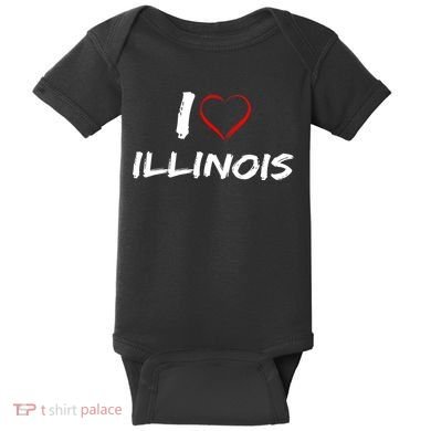 I Heart Illinois  Baby Bodysuit