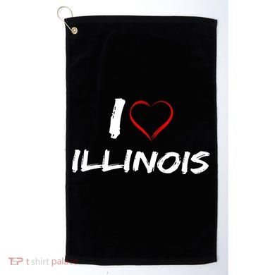 I Heart Illinois  Golf Towel