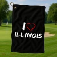 I Heart Illinois  Golf Towel thumb 1