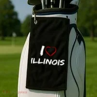 I Heart Illinois  Golf Towel thumb 2