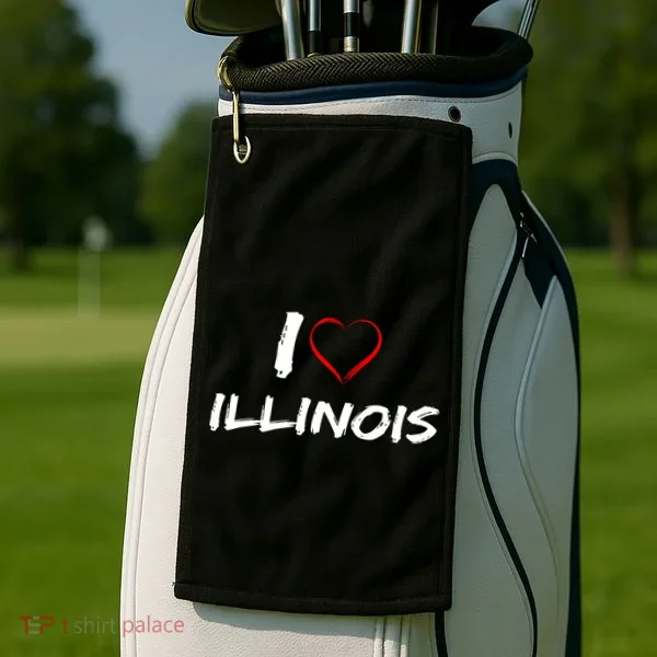 I Heart Illinois  Golf Towel