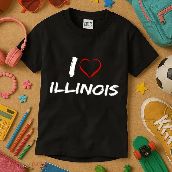 I Heart Illinois  Kids T-Shirt