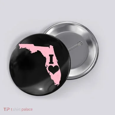 I Heart Love Florida State Button