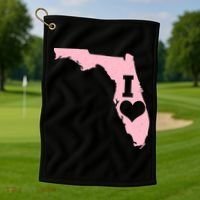 I Heart Love Florida State Golf Towel thumb 1