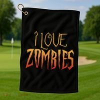 I Heart love Zombies Golf Towel thumb 1