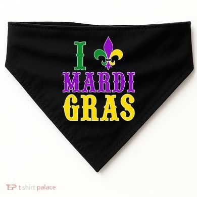 I Heart Mardi Gras USA-Made Doggie Bandana