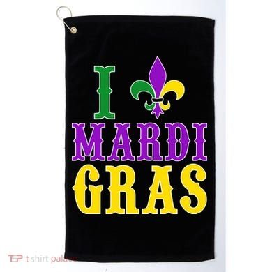 I Heart Mardi Gras Golf Towel