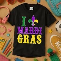 I Heart Mardi Gras Kids T-Shirt thumb 3