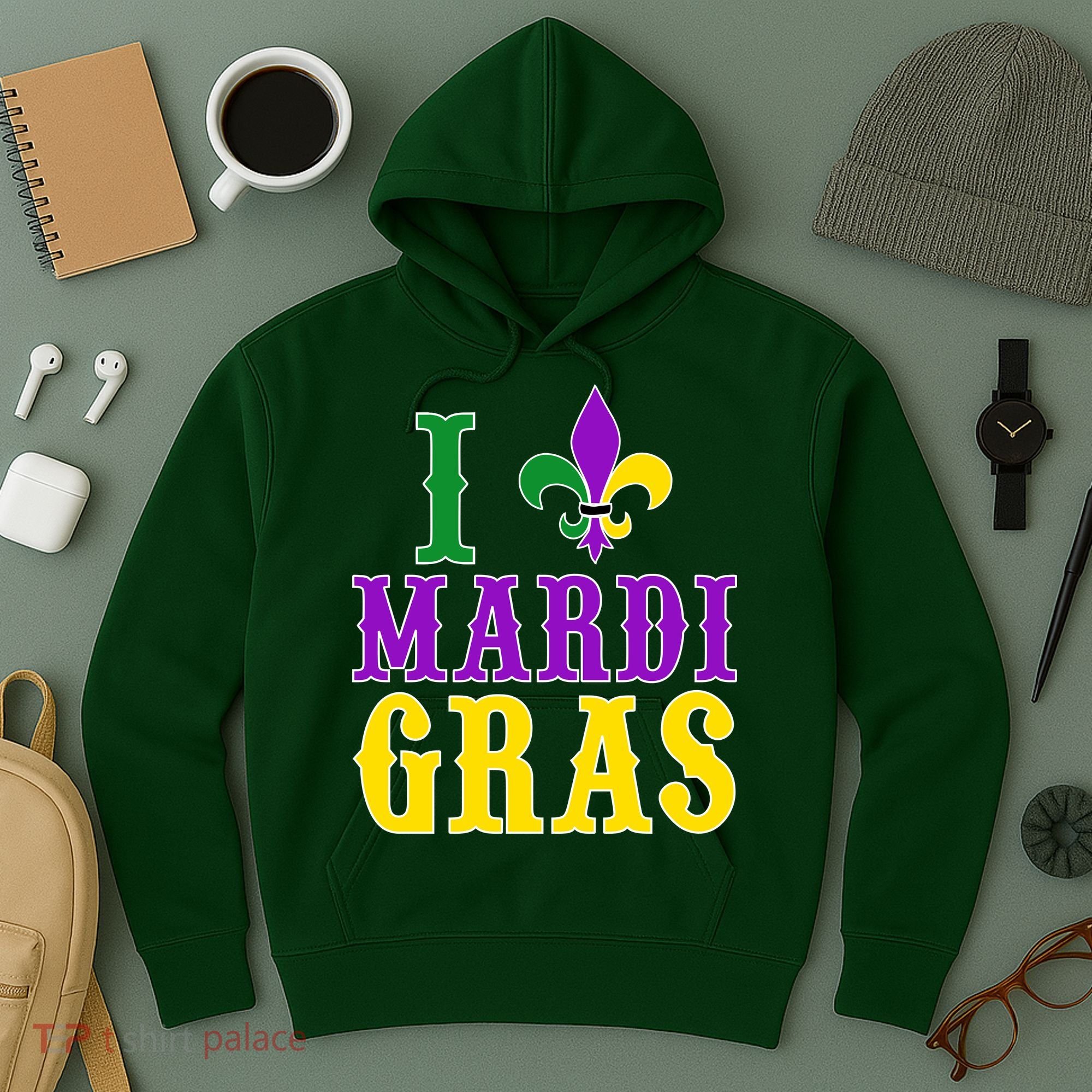 I Heart Mardi Gras Hoodie