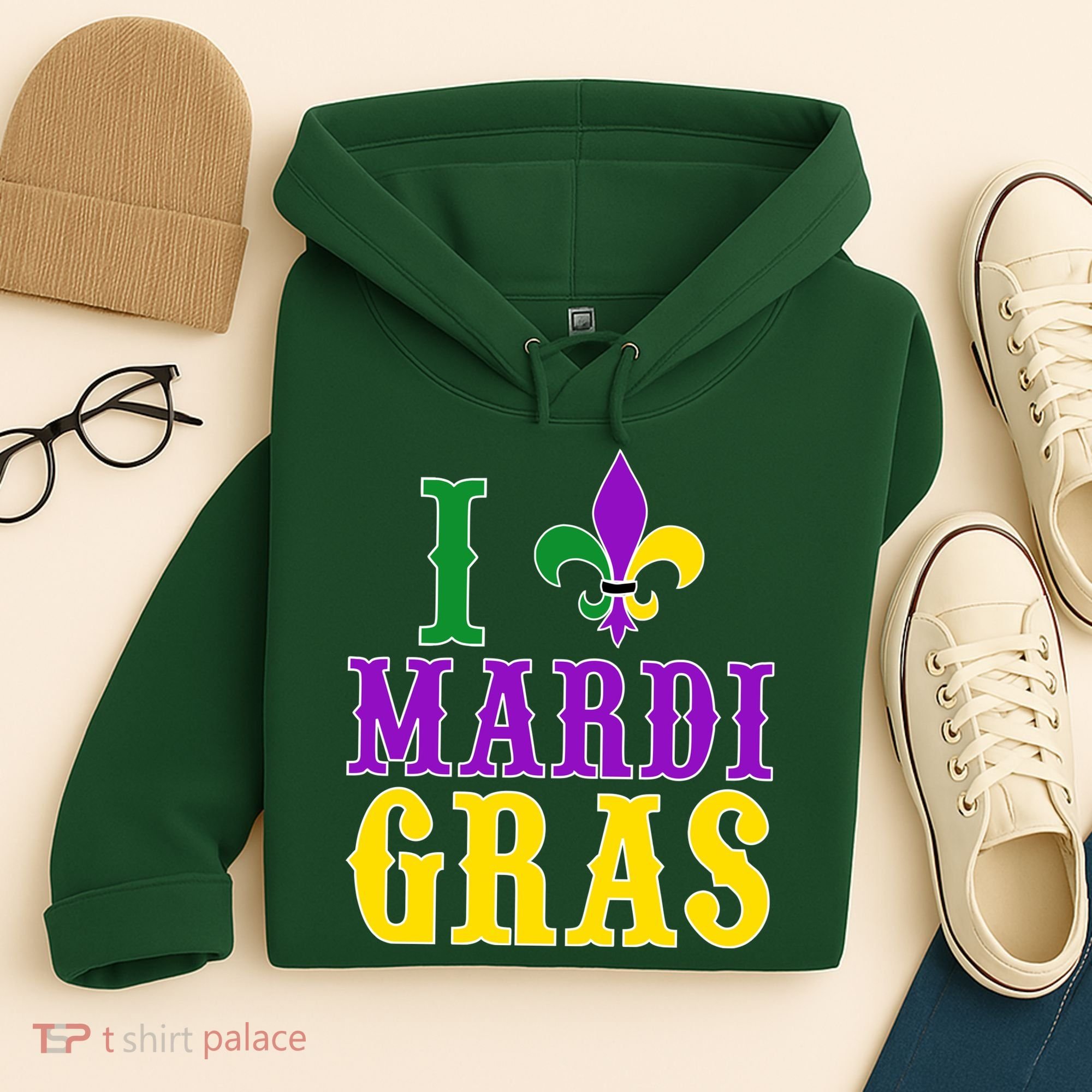 I Heart Mardi Gras Hoodie