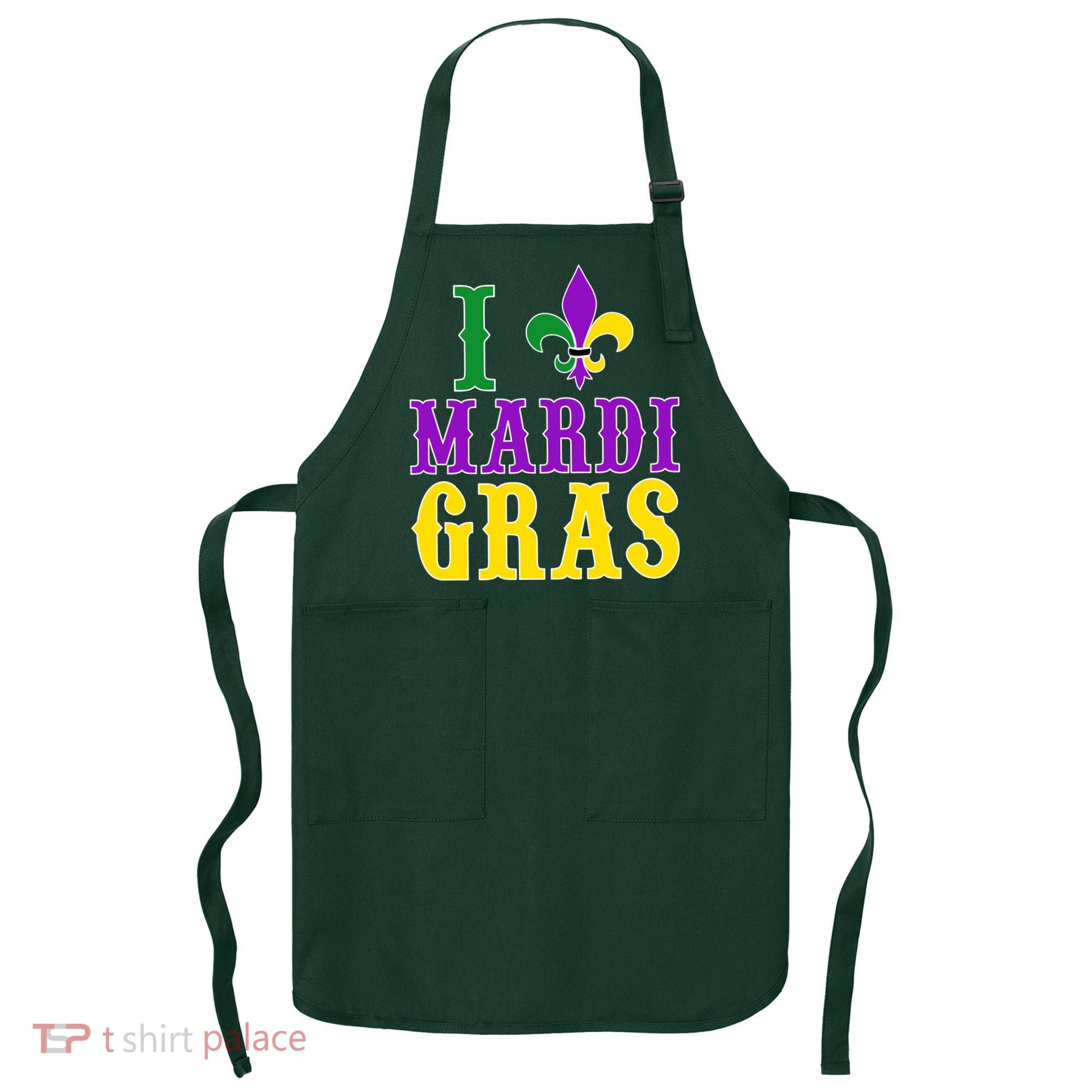 I Heart Mardi Gras Apron