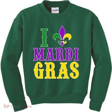 I Heart Mardi Gras Kids Sweatshirt