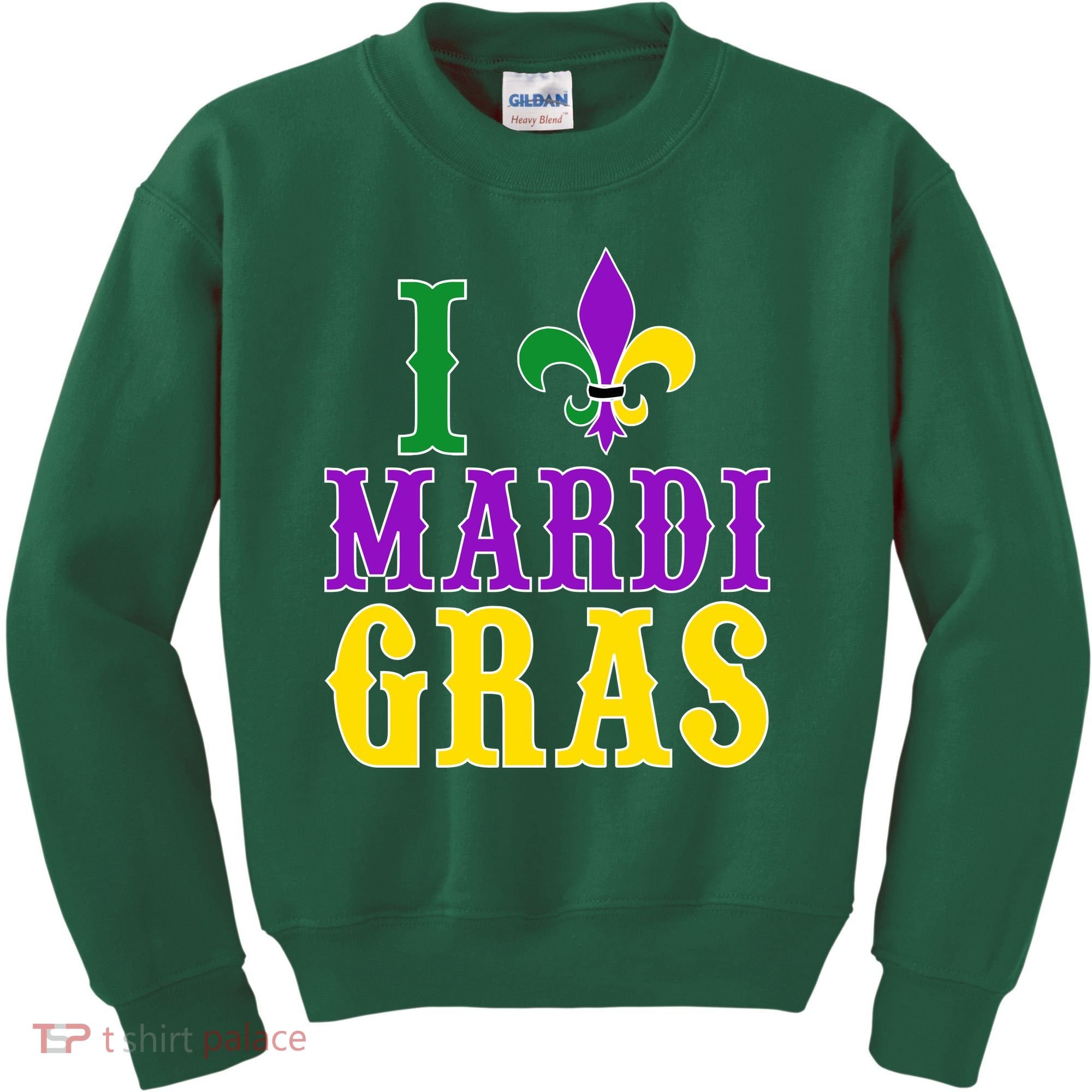 I Heart Mardi Gras Kids Sweatshirt