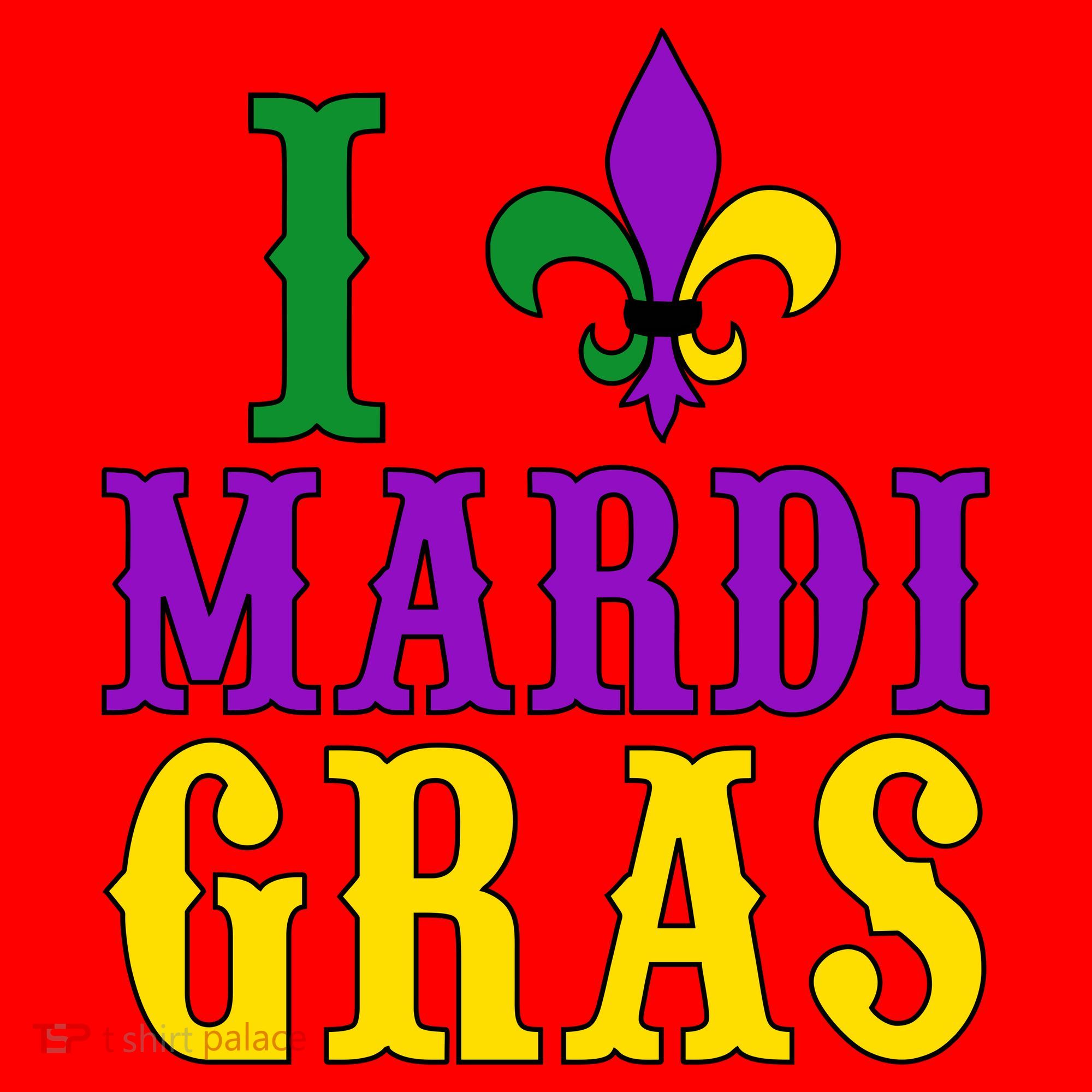 I Heart Mardi Gras Santa Hat