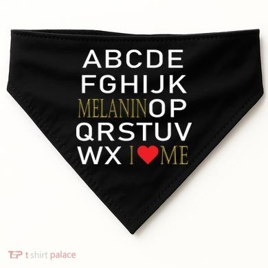 I Heart Melanin Alphabet  USA-Made Doggie Bandana