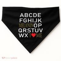 I Heart Melanin Alphabet  USA-Made Doggie Bandana thumb 0