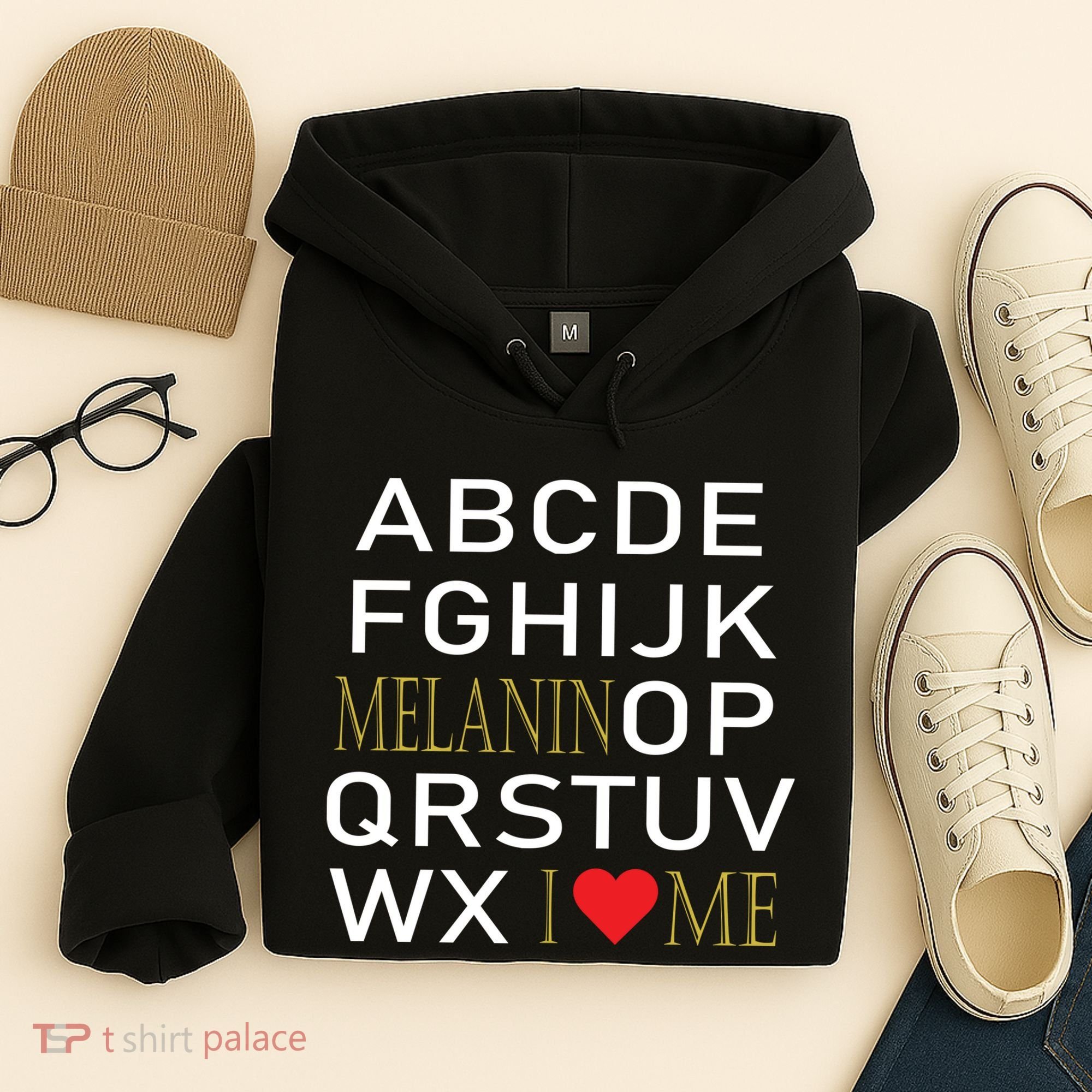 I Heart Melanin Alphabet  Hoodie