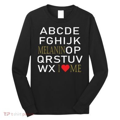 I Heart Melanin Alphabet  Long Sleeve Shirt