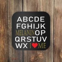 I Heart Melanin Alphabet  Coaster thumb 0