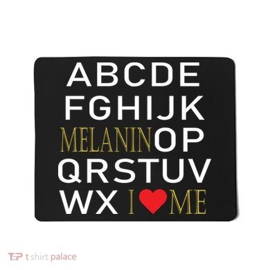 I Heart Melanin Alphabet  Mousepad