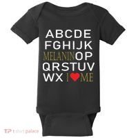 I Heart Melanin Alphabet  Baby Bodysuit thumb 0