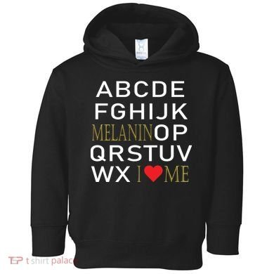 I Heart Melanin Alphabet  Toddler Hoodie