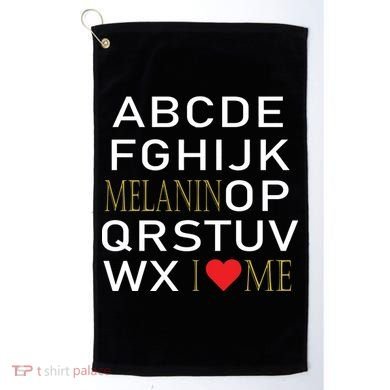 I Heart Melanin Alphabet  Golf Towel