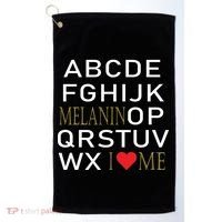 I Heart Melanin Alphabet  Golf Towel thumb 0