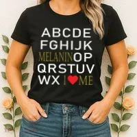 I Heart Melanin Alphabet  Women's T-Shirt thumb 2