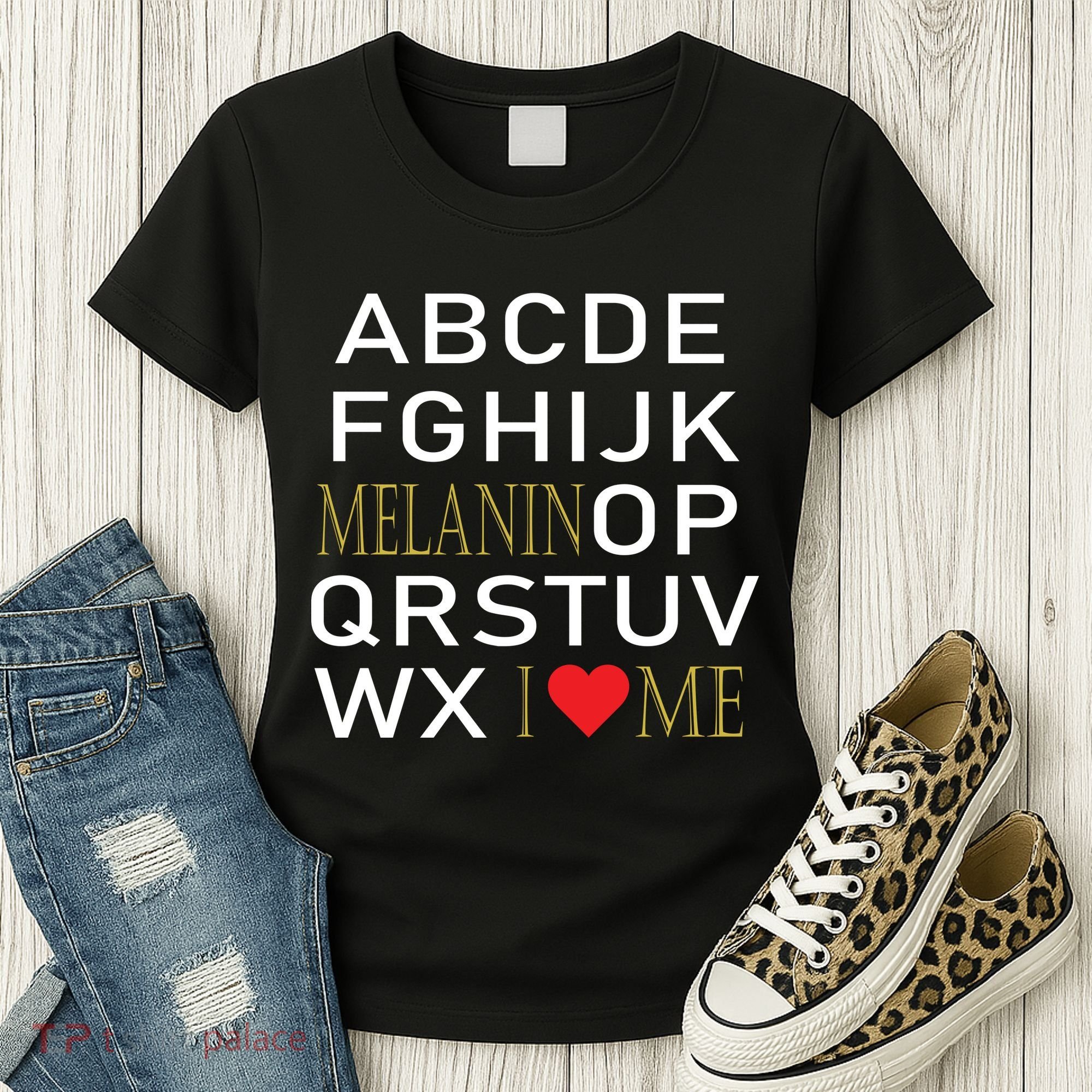 I Heart Melanin Alphabet  Women's T-Shirt