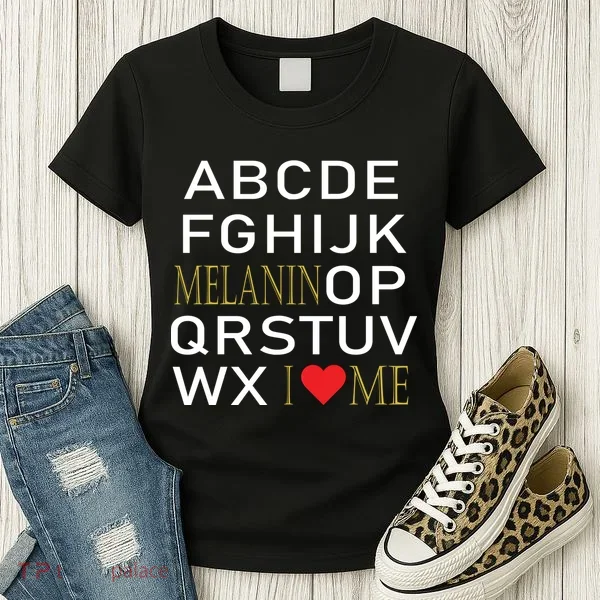 I Heart Melanin Alphabet  Women's T-Shirt