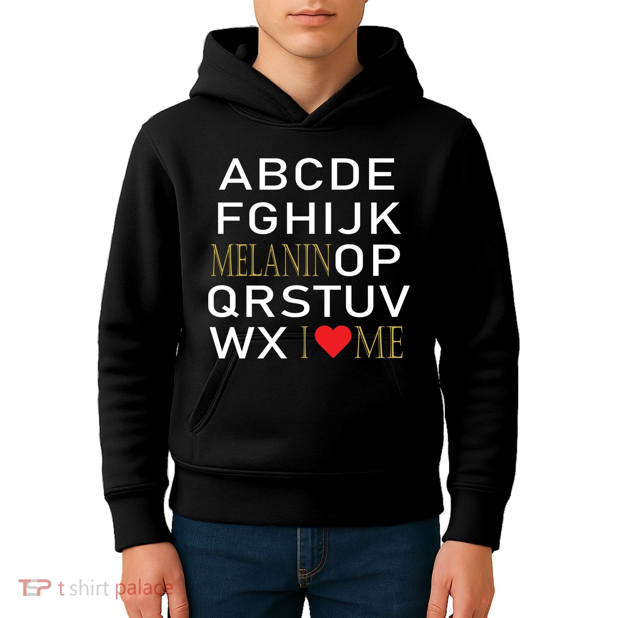 I Heart Melanin Alphabet  Kids Hoodie