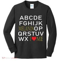 I Heart Melanin Alphabet  Kids Long Sleeve Shirt thumb 0
