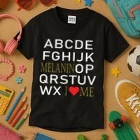 I Heart Melanin Alphabet  Kids T-Shirt thumb 3