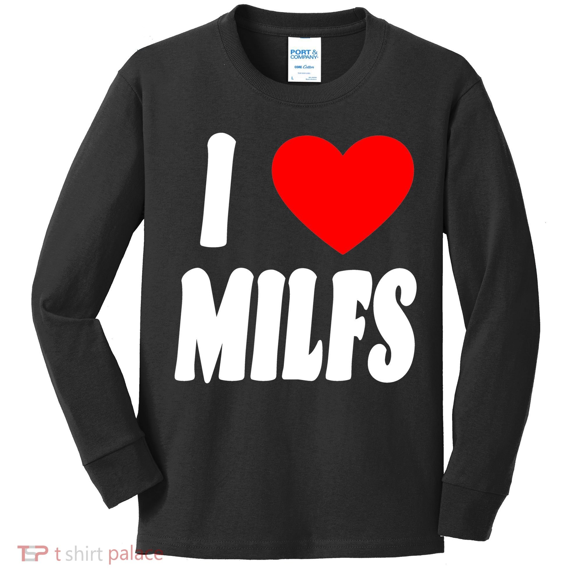 I Heart Milfs Kids Long Sleeve Shirt