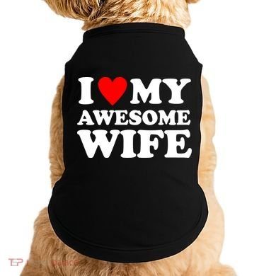 I Heart My Awesome Wife Doggie Tank