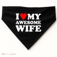 I Heart My Awesome Wife USA-Made Doggie Bandana thumb 0