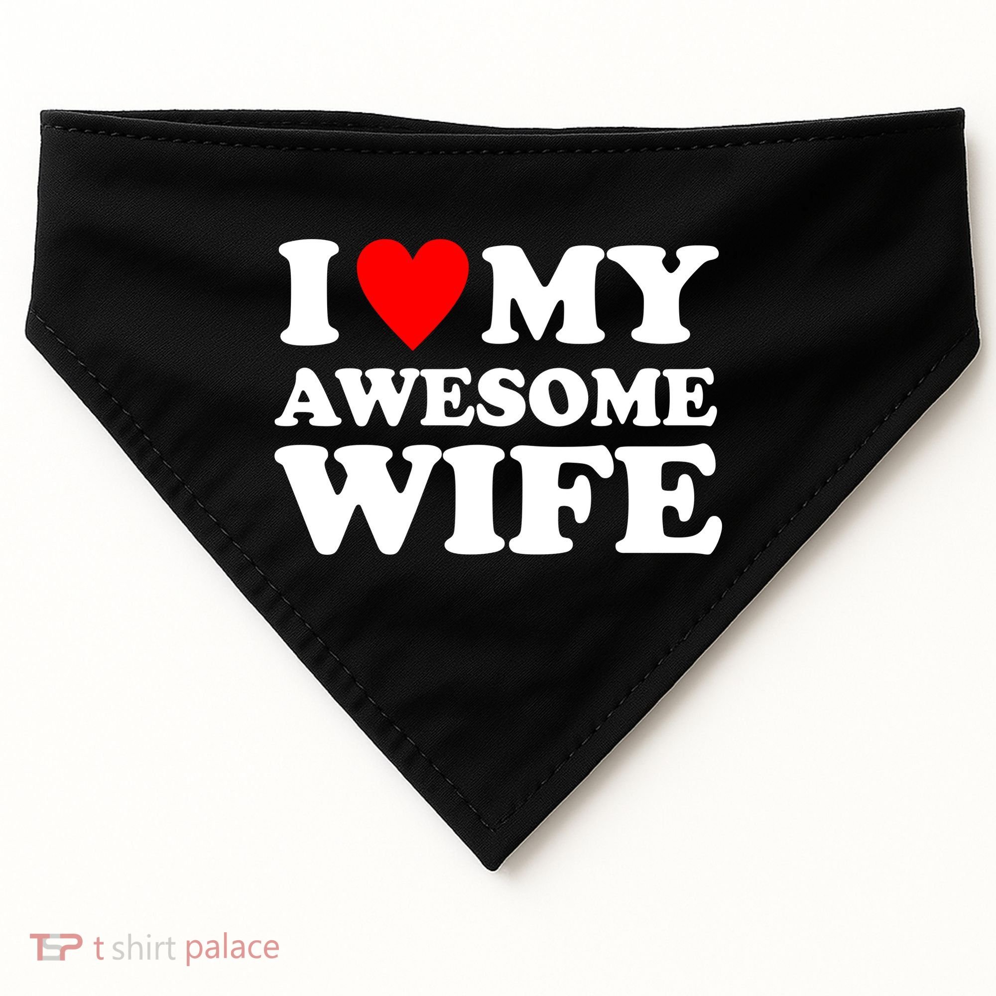 I Heart My Awesome Wife USA-Made Doggie Bandana