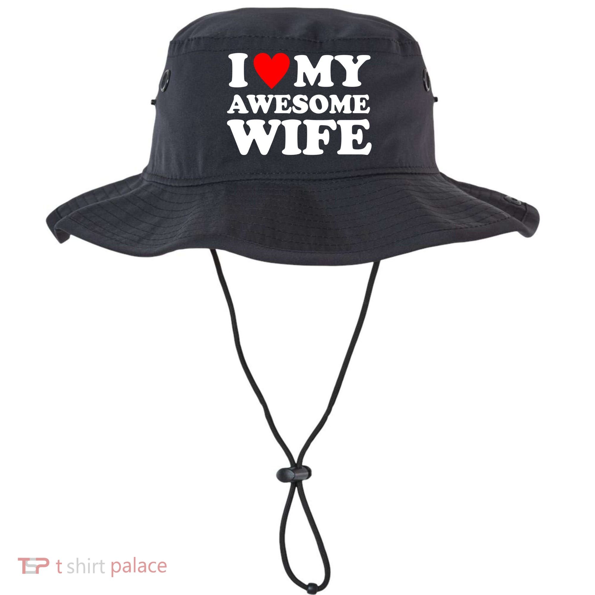 I Heart My Awesome Wife Bucket Hat