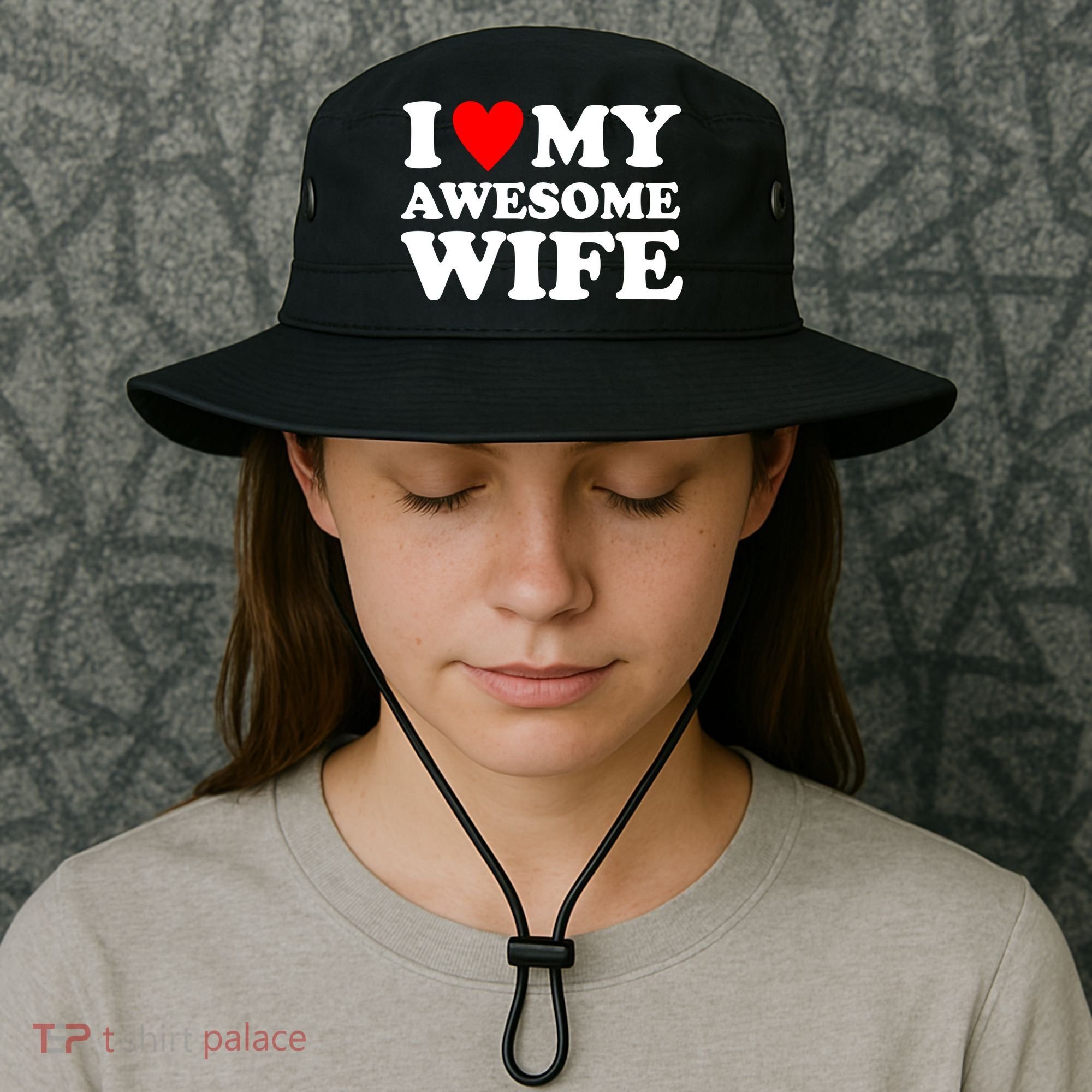 I Heart My Awesome Wife Bucket Hat
