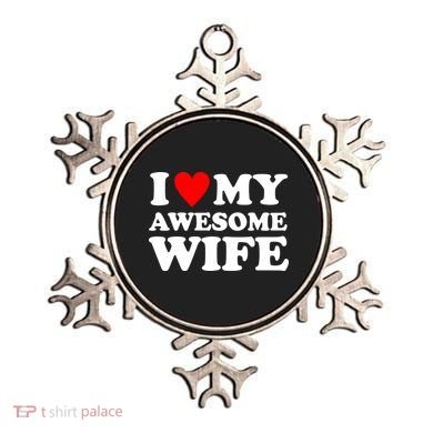 I Heart My Awesome Wife Ornament