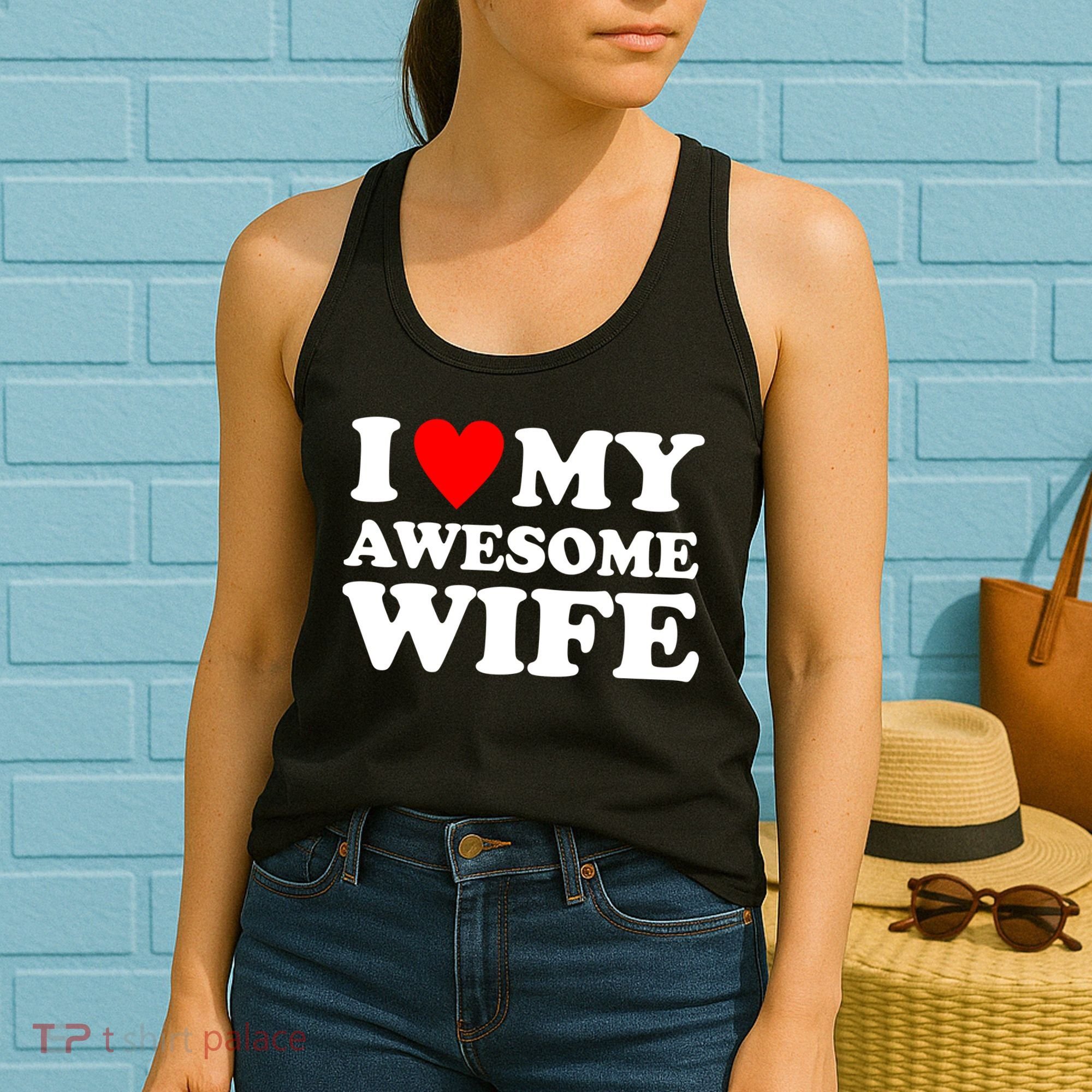 I Heart My Awesome Wife Women's Tank Top
