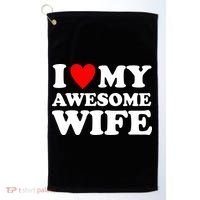 I Heart My Awesome Wife Golf Towel thumb 0