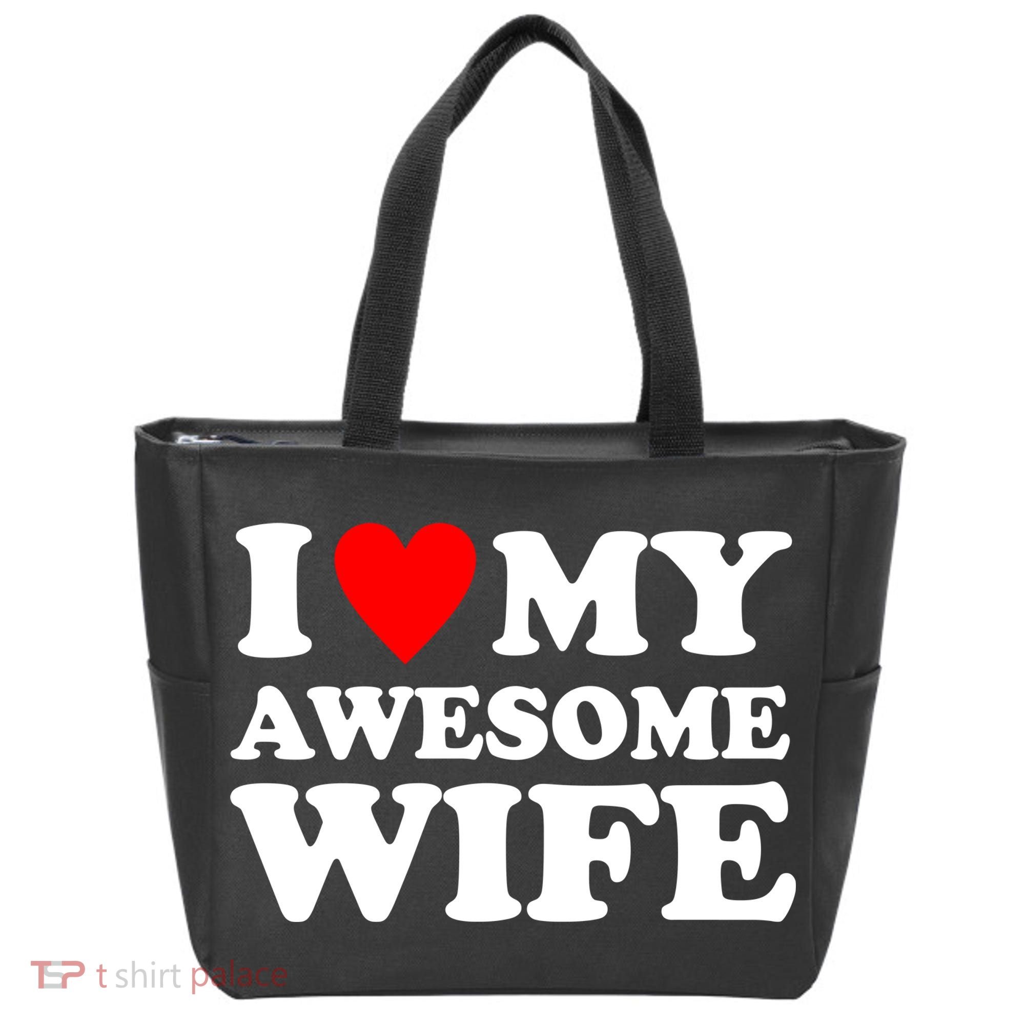 I Heart My Awesome Wife Tote Bag
