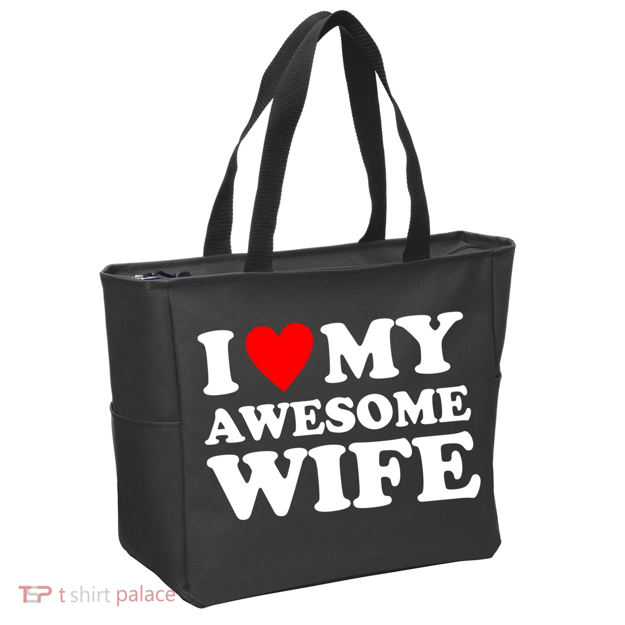 I Heart My Awesome Wife Tote Bag