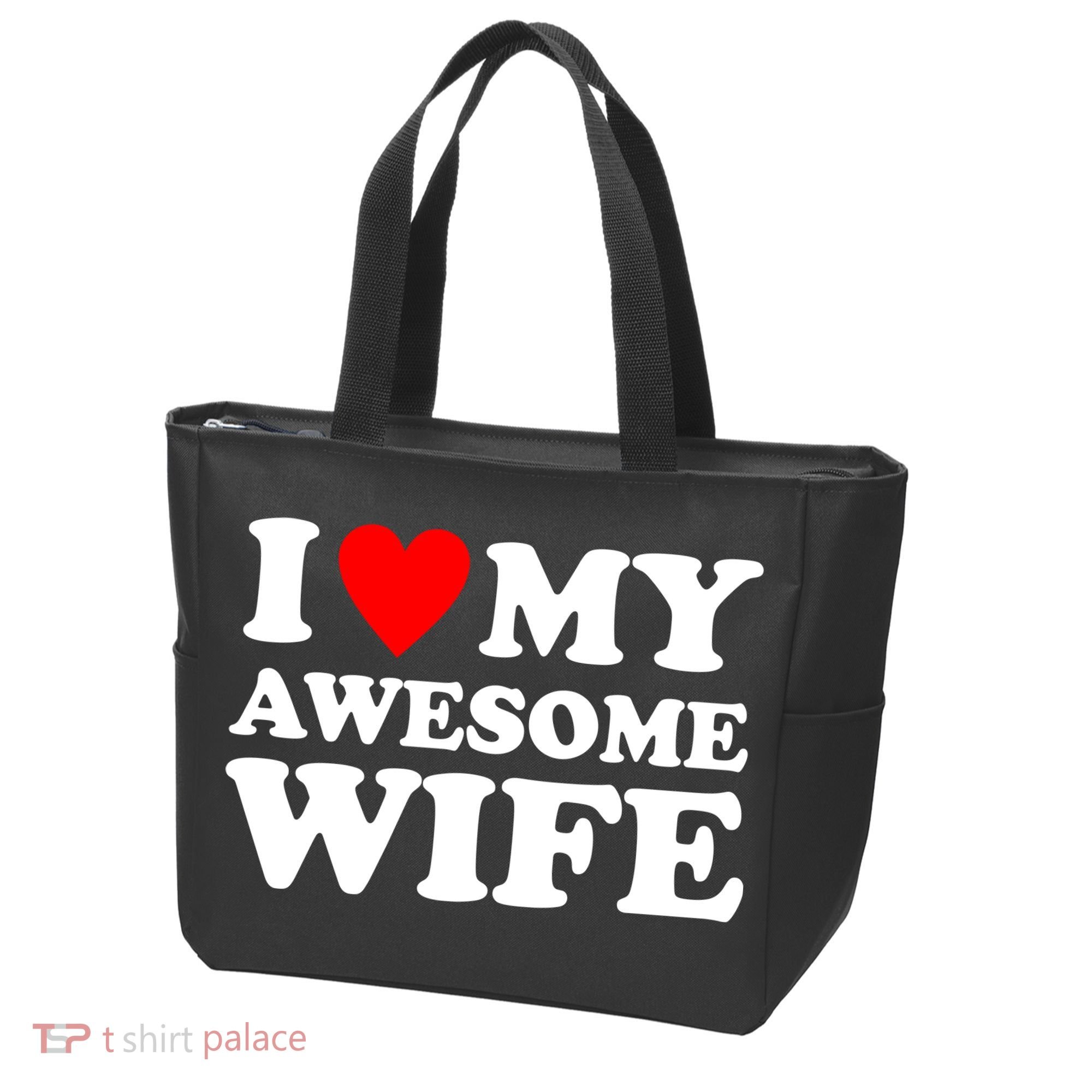 I Heart My Awesome Wife Tote Bag