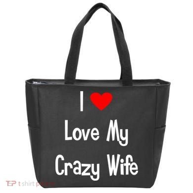 I Heart My Crazy Wife Tote Bag